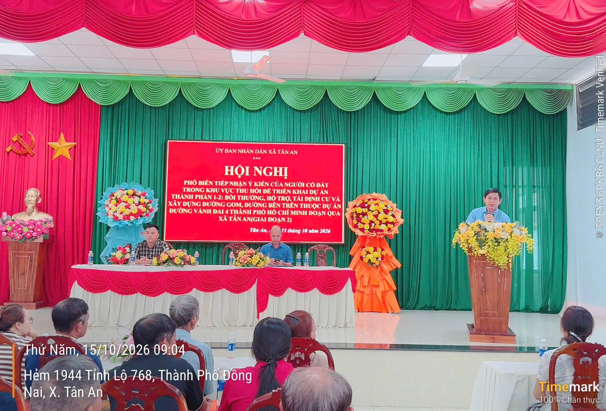Ông Nguyễn Giang Châu, Phó Chủ tịch UBND xã Tân An, phát biểu tại hội nghị.